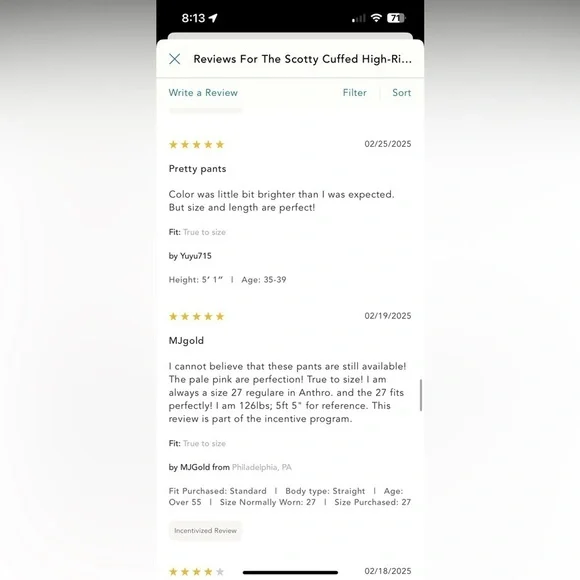 NWT new 31 Anthropologie pilcro Scotty corduroy cuffed pants straight leg pink - Picture 16 of 16